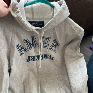 American Eagle Mens Size Medium AthleticFit Fleece lined Sweatshirt Hoodie, grey